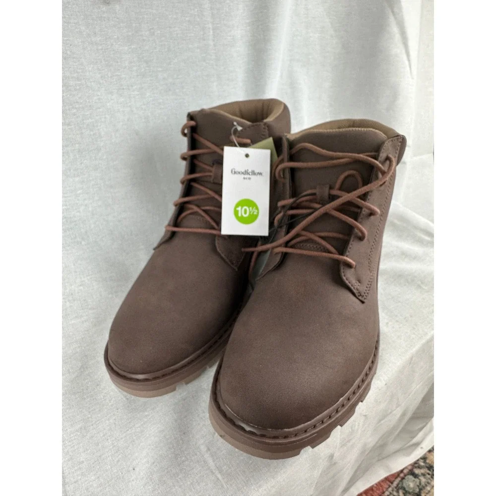 Goodfellow & Co Maynard Men Brown Lace Up Memory Foam Ankle Boots 10.5 098004293